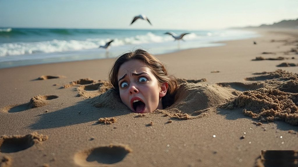Woman Swallowed by Quicksand Beach