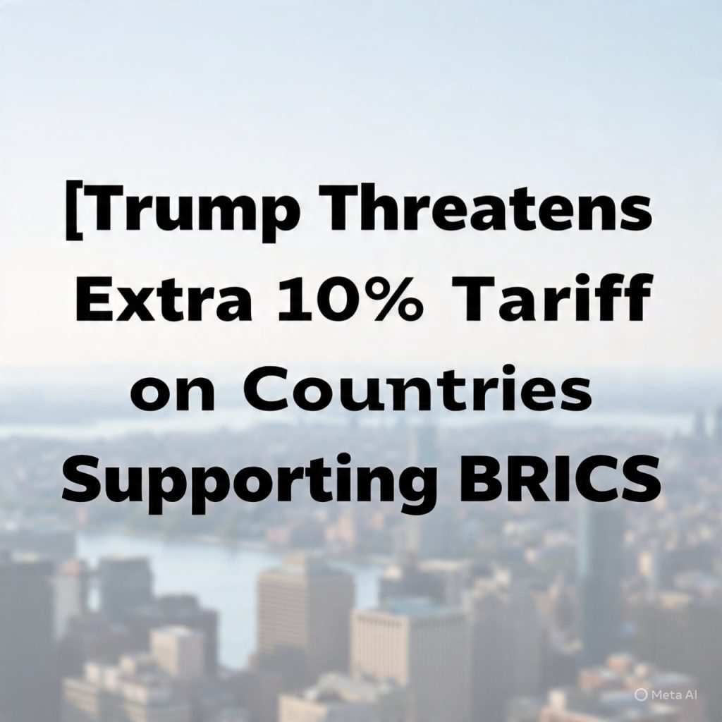 Trump Threatens Extra 10% Tariff on Countries Supporting BRICS Policies: A New Chapter in Global Trade Tensions Trump Threatens Extra 10% Tariff on Countries Supporting BRICS Policies: A New Chapter in Global Trade Tensions