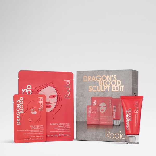 Rodial Dragons Blood Sculpt Edit with hydrogel face mask and eye patches
