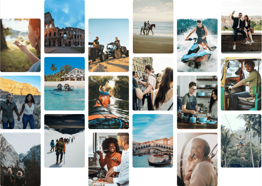 Collage of tours and activities available on Viator